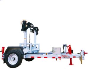 strt single reel turret trailer isolated